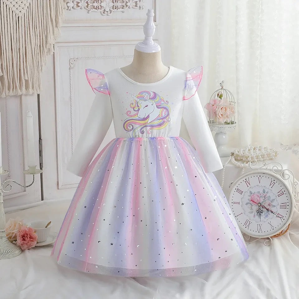 A rainbow unicorn dress best sale