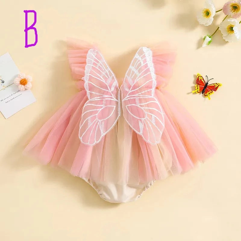 Infant Butterfly Ruffle Dress w/Matching Head piece – Just For Babes