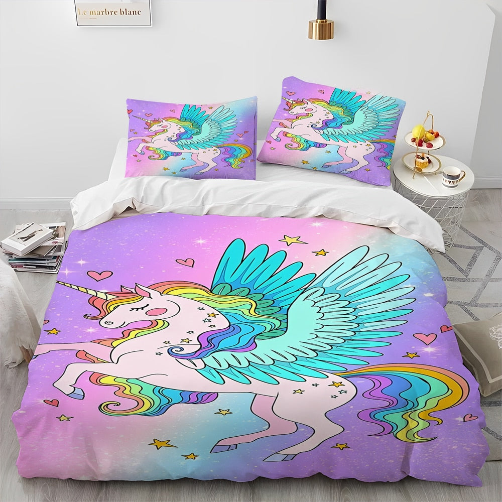 Little girls unicorn bedding best sale