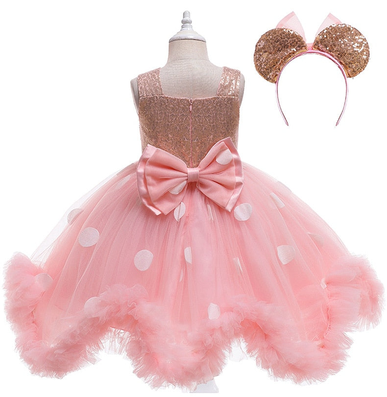 Pink and gold shop minnie mouse dress