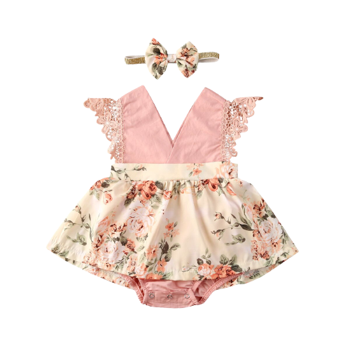 Floral Baby Girls Sweet Romper Dress - Winter Rosie Boutique